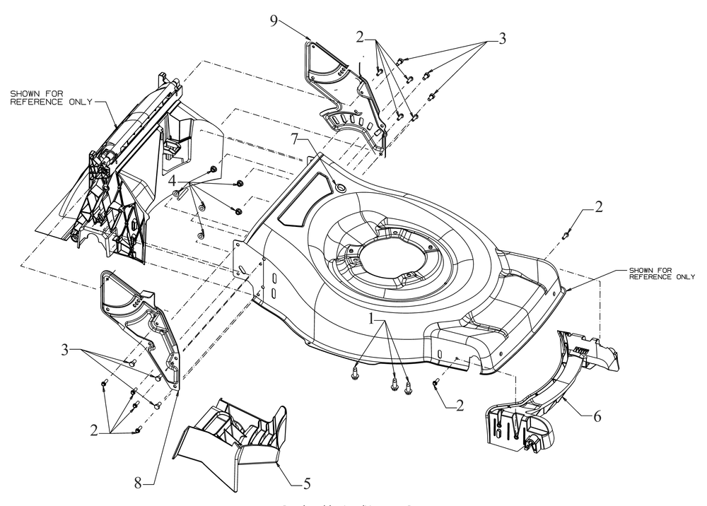 Deck Hardware Diagram and Parts List for SC900 (12ABR2MM710)(2021) Cub Cadet Lawn Mower